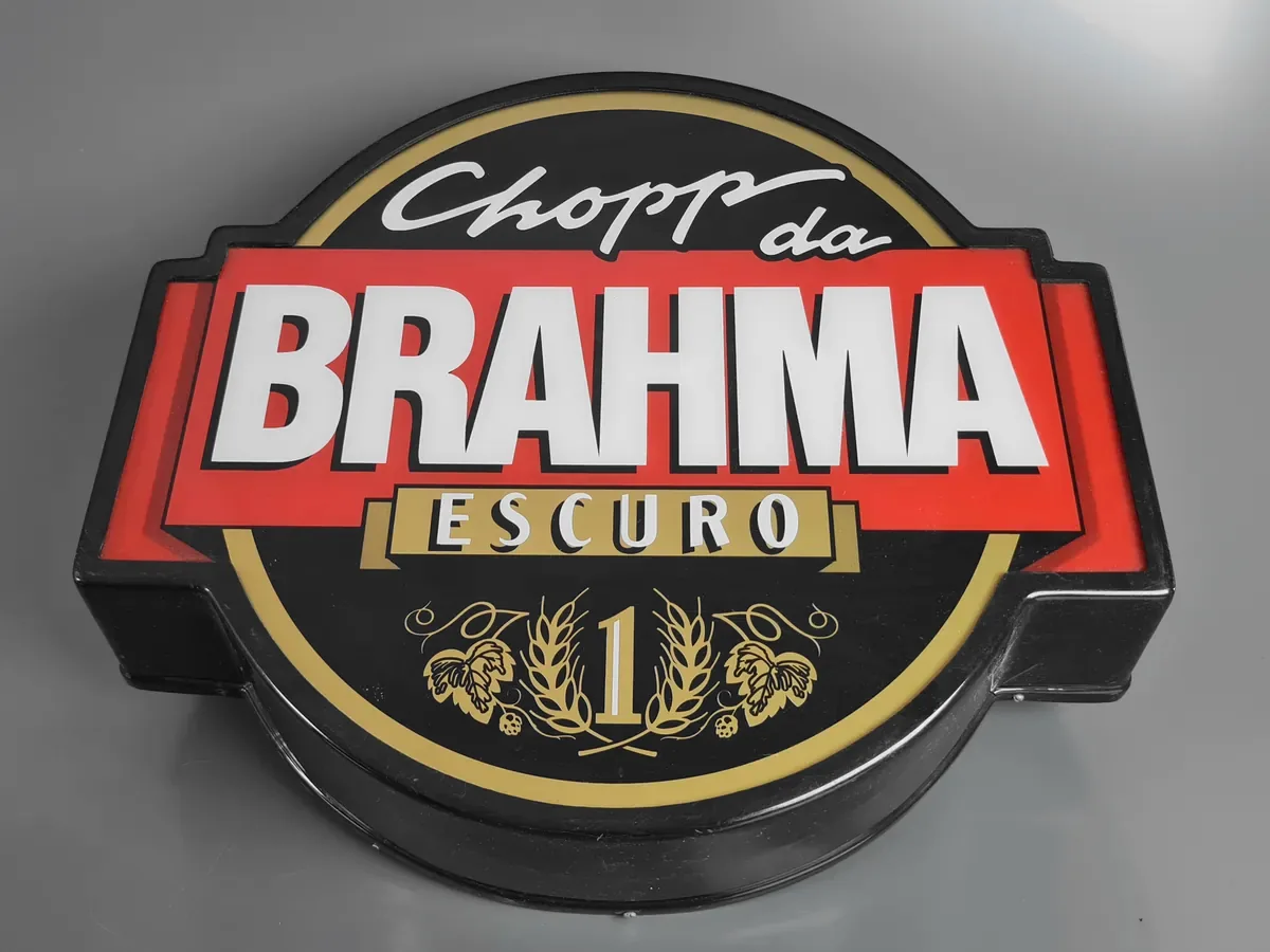 Frente de luminoso circular do Chopp da Brahma